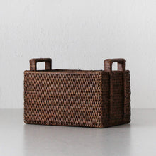 PAUME RATTAN CUTLERY CADDY  |  ANTIQUE BROWN
