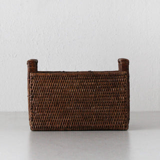 PAUME RATTAN CUTLERY CADDY  |  ANTIQUE BROWN