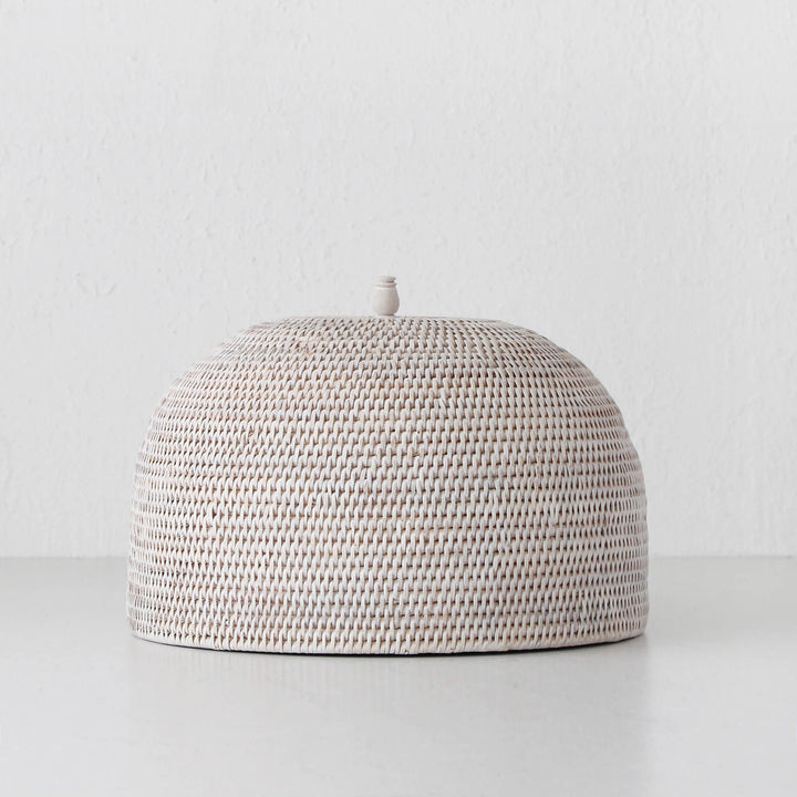 PAUME RATTAN FOOD COVER  |  WHITE WASH