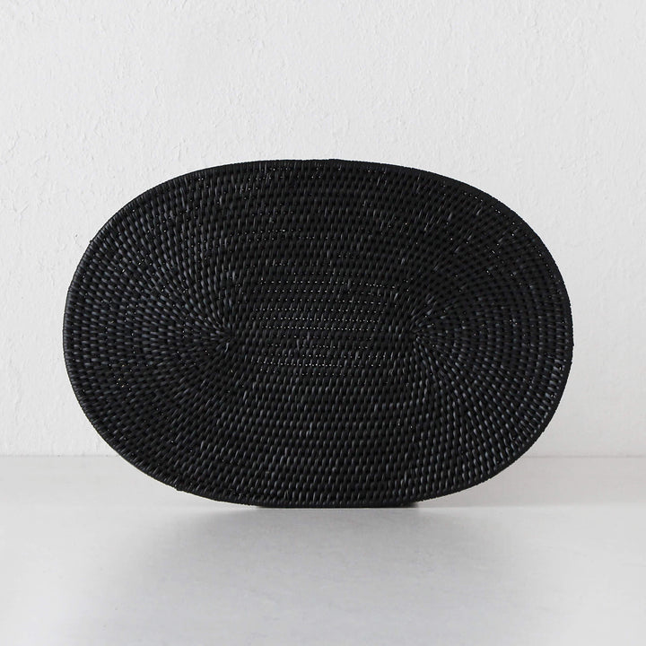 PAUME RATTAN OVAL PLACEMAT | BLACK | SET OF 4