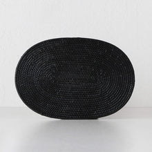 PAUME RATTAN OVAL PLACEMAT  |  BLACK  |  SET OF 6
