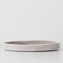 PAUME RATTAN OVAL TRAY  | WHITE WASH