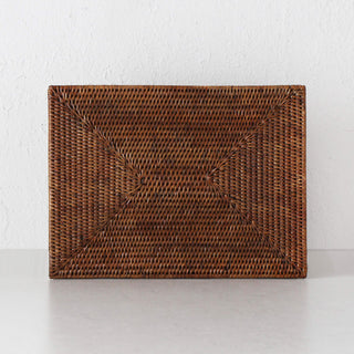 PAUME RATTAN RECTANGLE PLACEMAT  |  ANTIQUE BROWN  |  SET OF 4