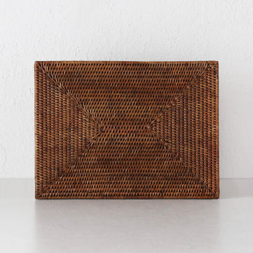 PAUME RATTAN RECTANGLE PLACEMAT  |  ANTIQUE BROWN  |  SET OF 4