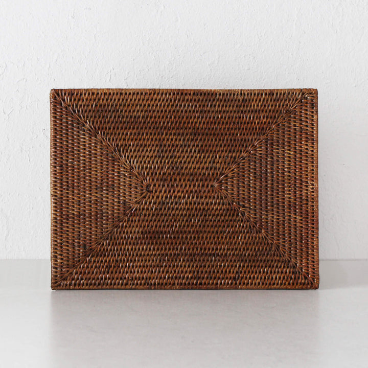 PAUME RATTAN RECTANGLE PLACEMAT  |  ANTIQUE BROWN  |  SET OF 6