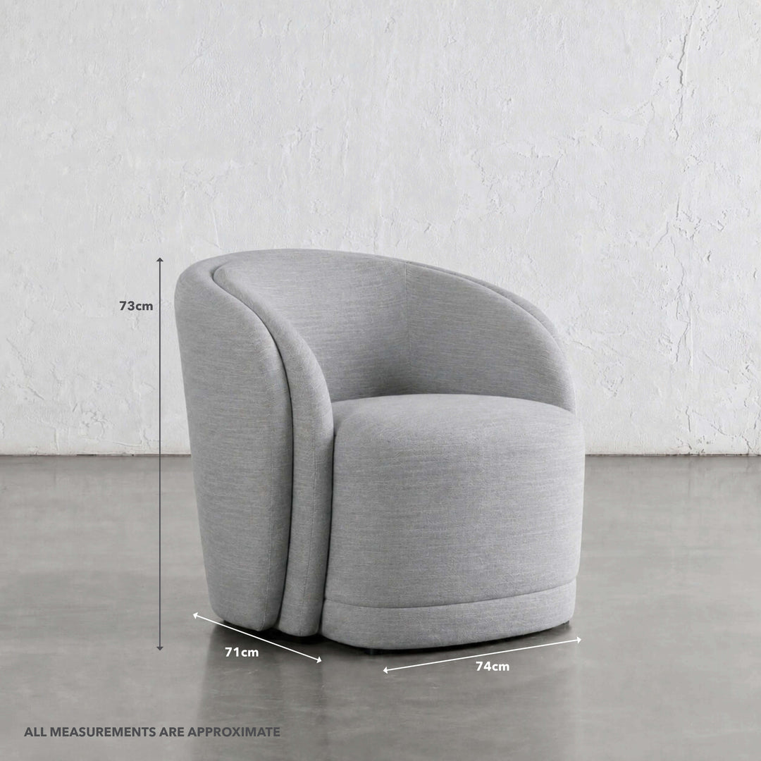 35% FINAL SALE  |  PETRONE CHAIR  |  ANISEED DUSK LINEN | MEASUREMENTS