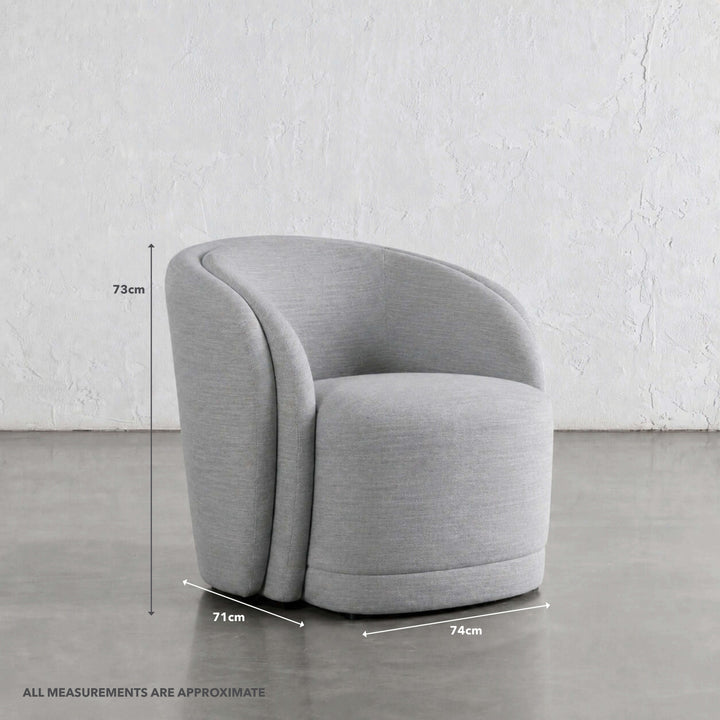 35% FINAL SALE  |  PETRONE CHAIR  |  ANISEED DUSK LINEN | MEASUREMENTS