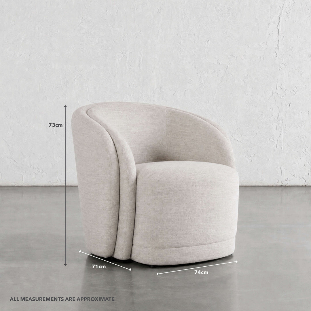 PETRONE CHAIR  |  OATEN HAZE LINEN | MEASUREMENTS