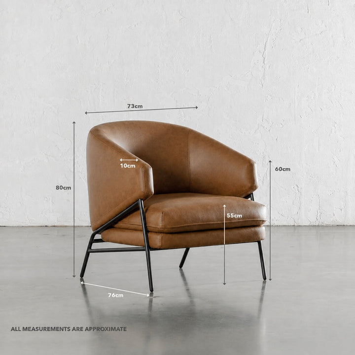 PILOTI ESSEN ARMCHAIR  |  DAKOTA SADDLE TAN