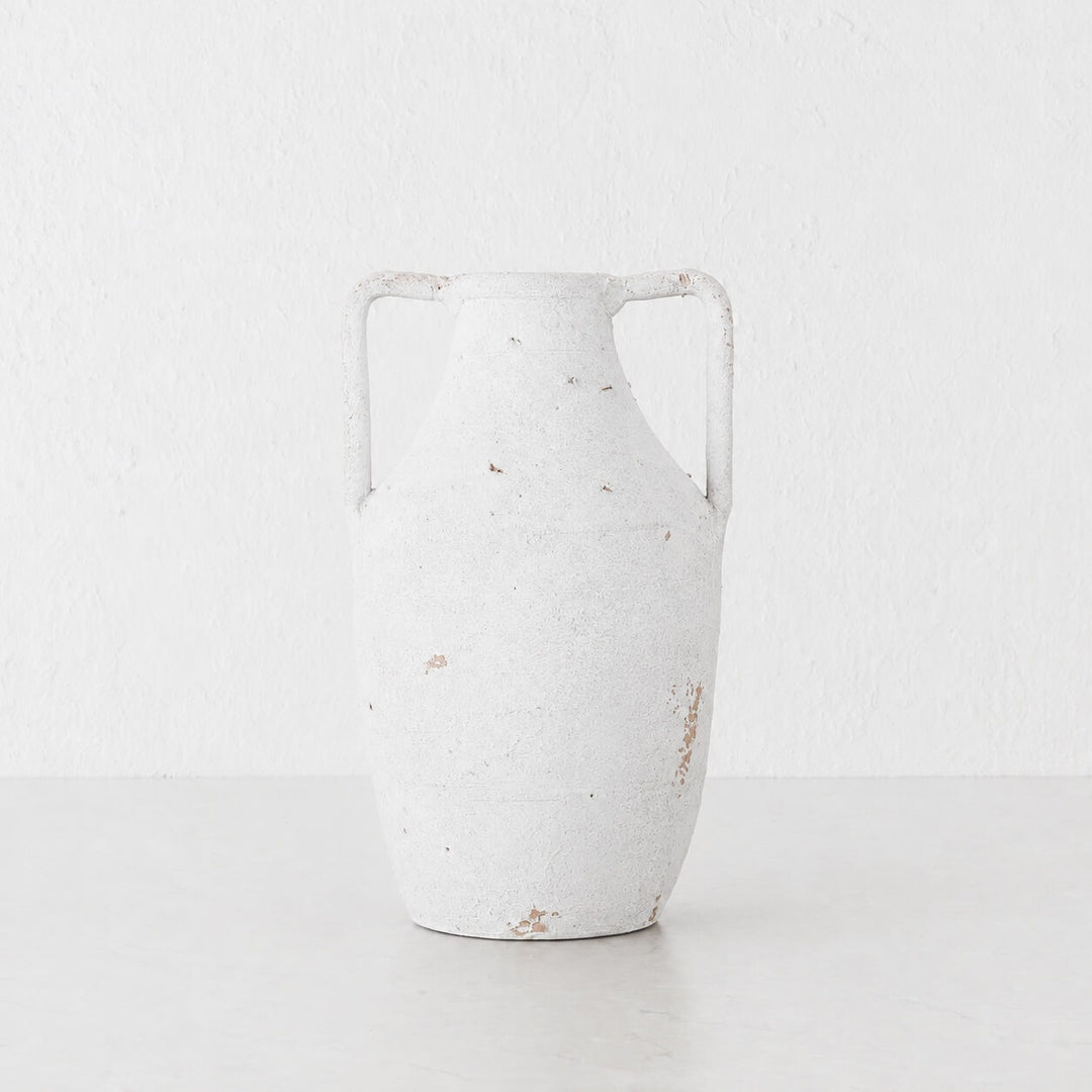 PIMONTE URN  |  29CM + 37CM  |  WHITE TERRACOTTA