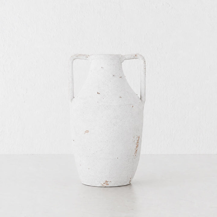 PIMONTE URN  |  29CM + 37CM  |  WHITE TERRACOTTA