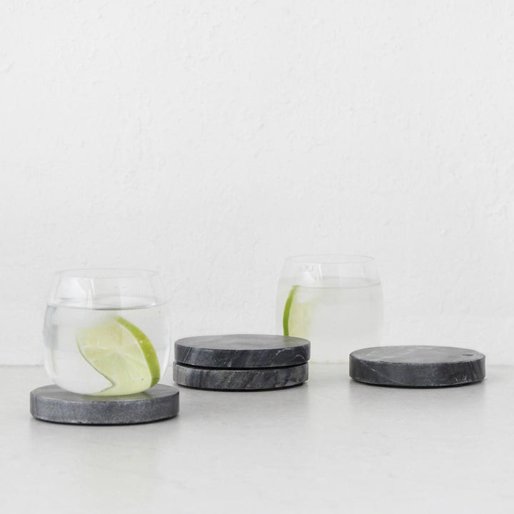 PISANI ROUND COASTER  |  SET OF 4  |  GREY MARBLE