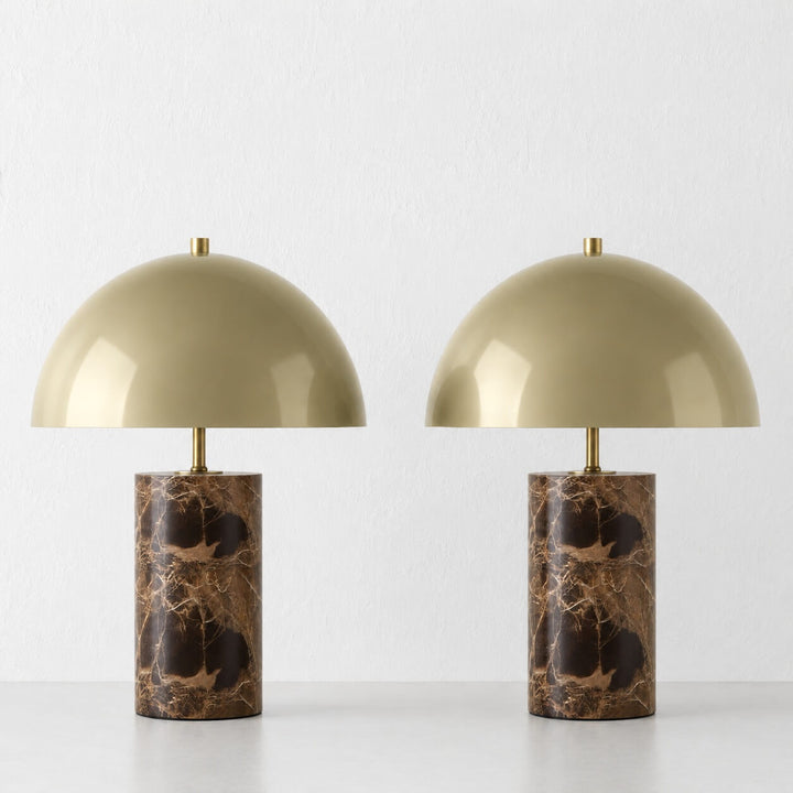 PORTO MONIZ TABLE LAMP BUNDLEX2  |  50CM  |  TAUPE + MOCHA MARBLE