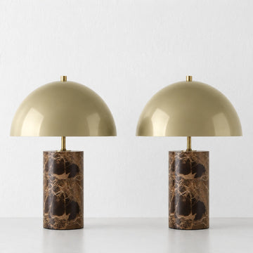 PORTO MONIZ TABLE LAMP BUNDLEX2  |  50CM  |  TAUPE + MOCHA MARBLE