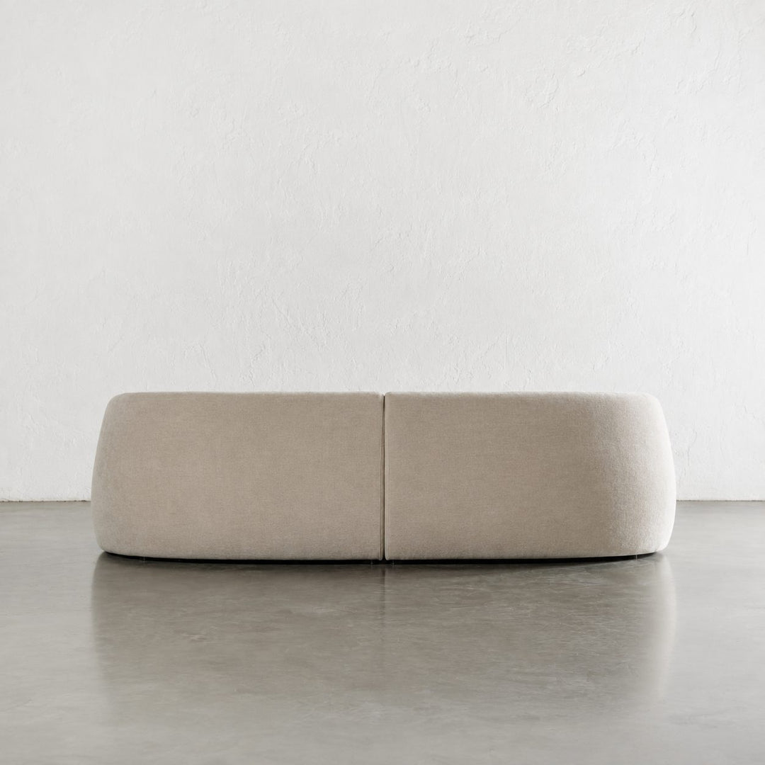 PURBECK CURVED 3 SEATER SOFA  |  WARM SORRENTO SAND
