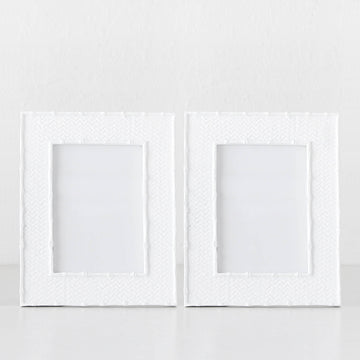 RAFFLES PHOTO FRAME BUNDLE X2 | 5X7 | WHITE WEAVE