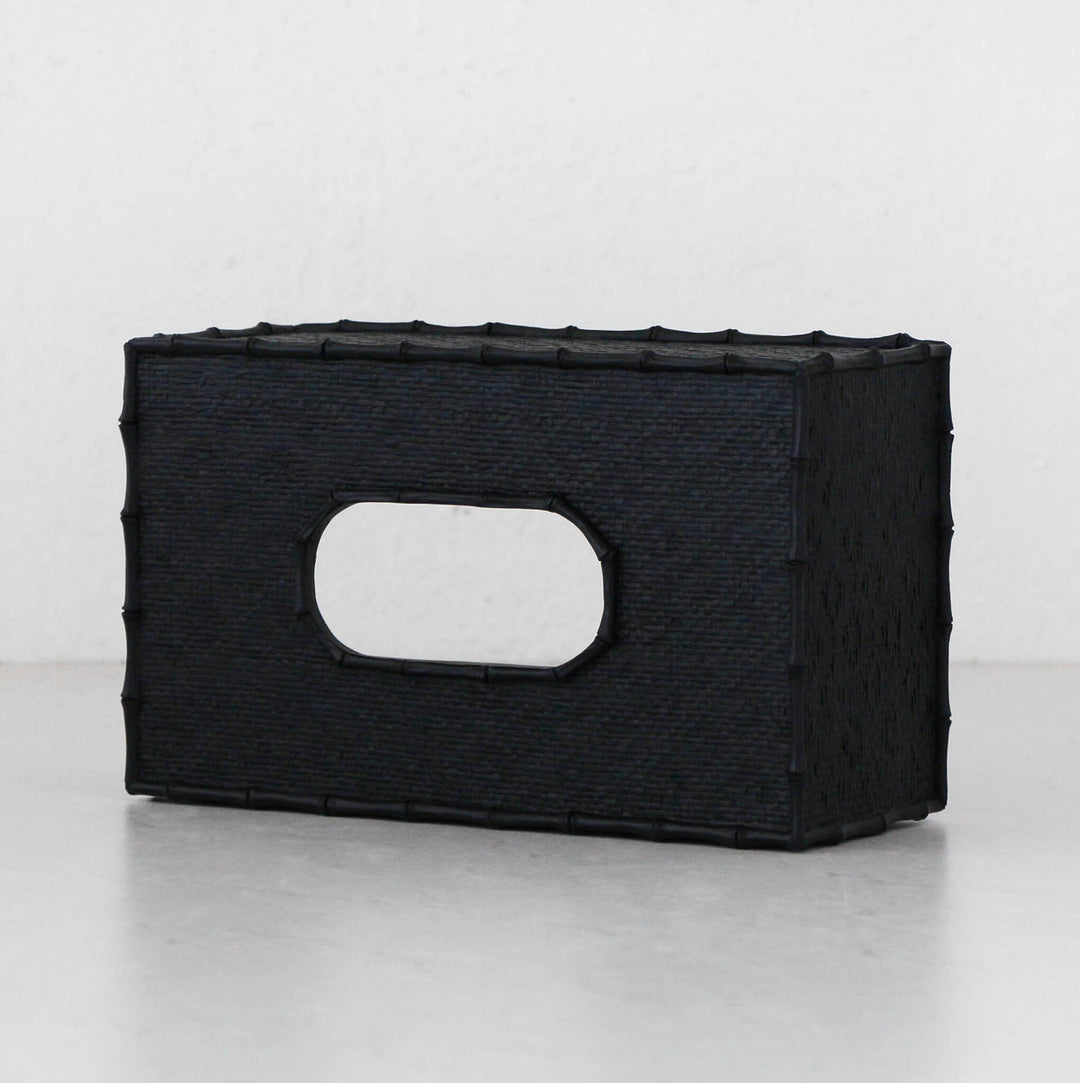 RAFFLES TISSUE BOX COVER BUNDLE X2  |  RECTANGLE  |  BLACK WEAVE