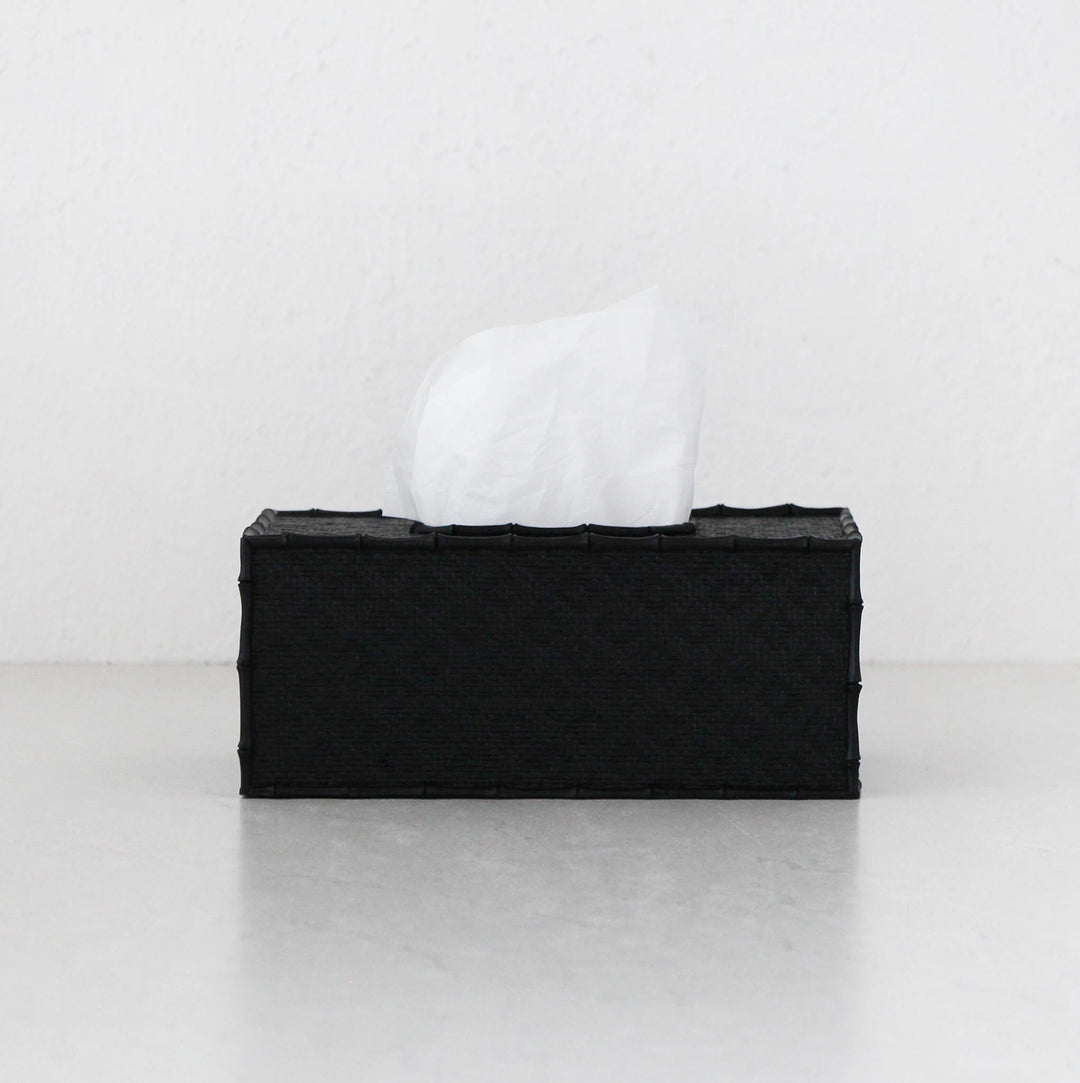 RAFFLES TISSUE BOX COVER BUNDLE X2  |  RECTANGLE  |  BLACK WEAVE