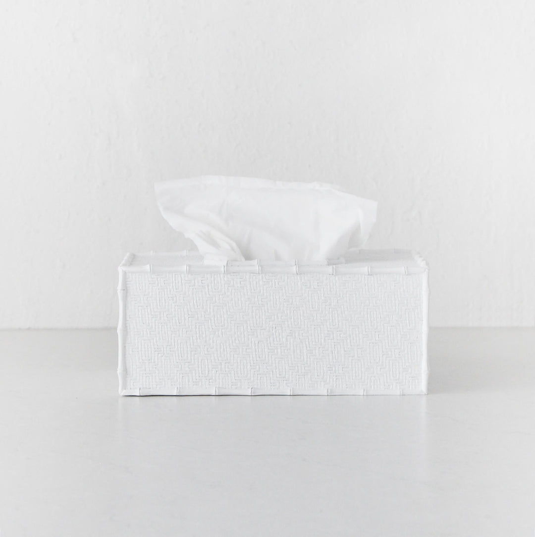 RAFFLES TISSUE BOX COVER BUNDLE X2  |  RECTANGLE  |  WHITE WEAVE