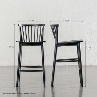 REQUIN BAR CHAIR  |  BLACK | MEASUREMENTS