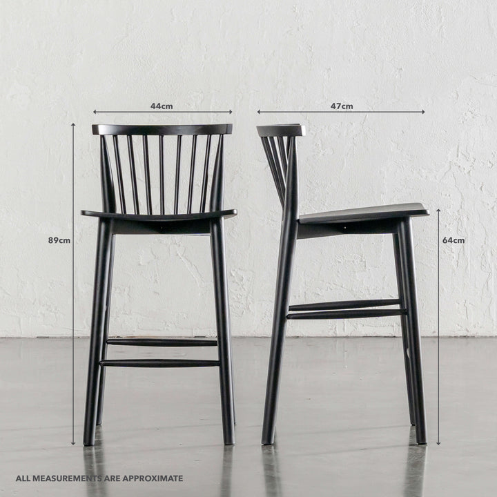 REQUIN BAR CHAIR  |  BLACK | MEASUREMENTS