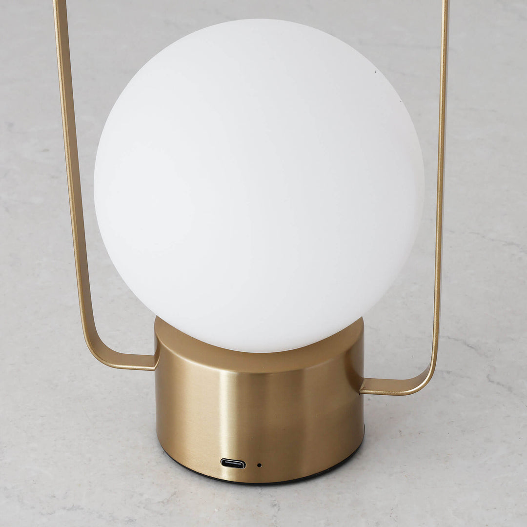 RIBEIRA BRAVA LED RECHARGEABLE LANTERN WITH HANDLE  |  26CM  |  ANTIQUE BRASS