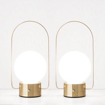 RIBEIRA BRAVA LED RECHARGEABLE LANTERN WITH HANDLE BUNDLE X2  |  26CM  |  ANTIQUE BRASS