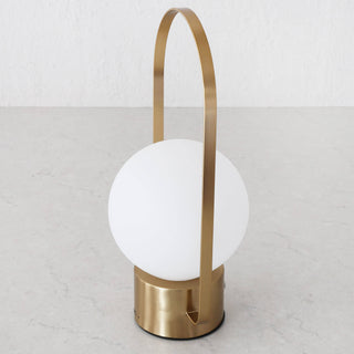 RIBEIRA BRAVA LED RECHARGEABLE LANTERN WITH HANDLE  |  26CM  |  ANTIQUE BRASS