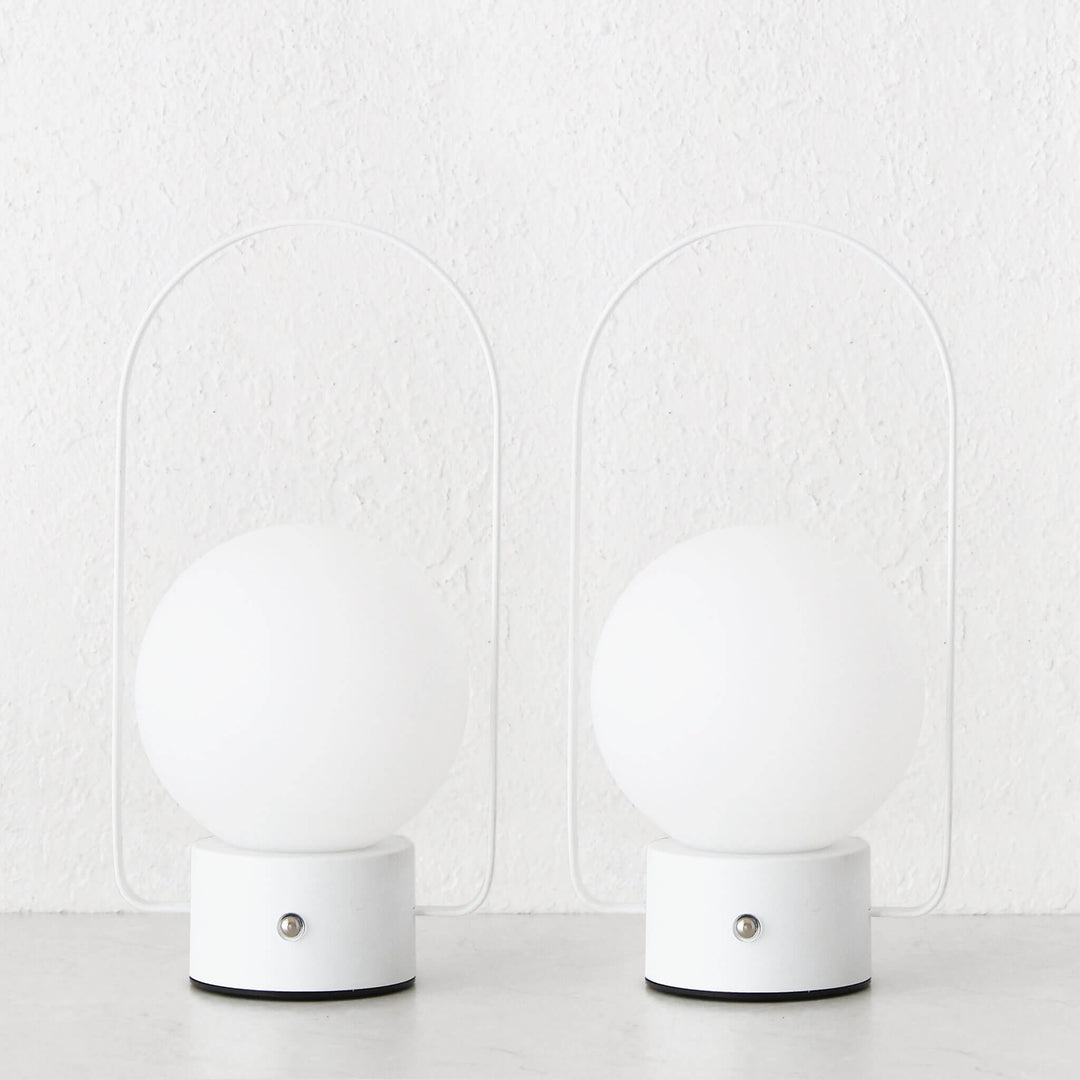 RIBEIRA BRAVA LED RECHARGEABLE LANTERN WITH HANDLE BUNDLE X2  |  26CM  |  WHITE