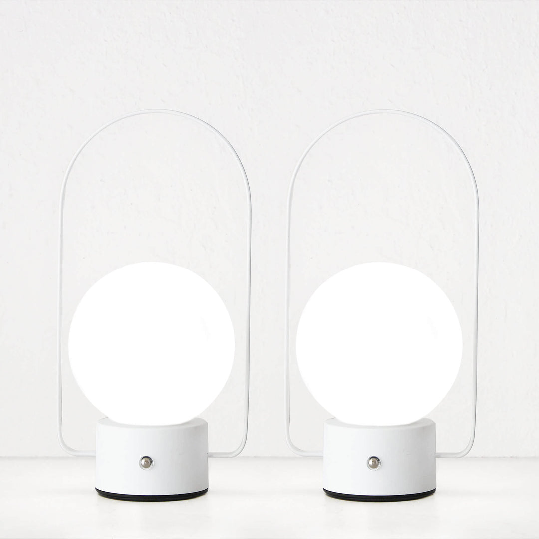 RIBEIRA BRAVA LED RECHARGEABLE LANTERN WITH HANDLE BUNDLE X2  |  26CM  |  WHITE