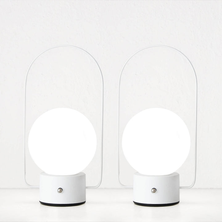 RIBEIRA BRAVA LED RECHARGEABLE LANTERN WITH HANDLE BUNDLE X2  |  26CM  |  WHITE