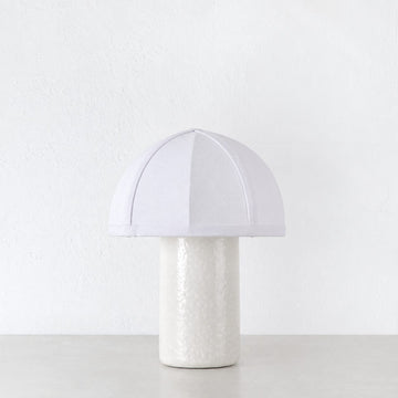 RISSOLI DOME TABLE LAMP  |  33CM  |  CERAMICA WHITE + LINEN SHADE