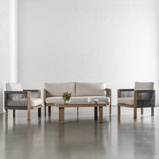 RIVA DI GARDO OUTDOOR 4 PIECE SETTING  |  BIRCH ASH ALUMINIUM FRAME