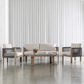 RIVA DI GARDO OUTDOOR 4 PIECE SETTING  |  BIRCH ASH ALUMINIUM FRAME