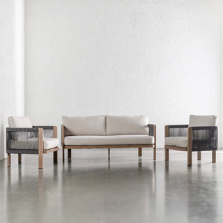 RIVA DI GARDO OUTDOOR 4 PIECE SETTING  |  BIRCH ASH ALUMINIUM FRAME