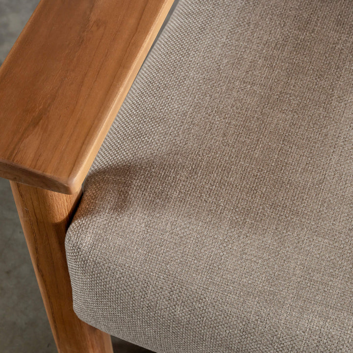 RIVA LEVANTE OUTDOOR 3 SEATER SOFA  |  PORTLAND STONE + BLACK NOIR ROPE  |  NATURAL TEAK FRAME