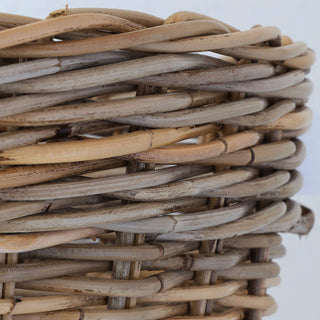 RIVIERE RATTAN ROUND PLANTER BASKETS BUNDLE X2 | LARGE + X LARGE