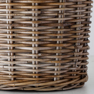 RIVIERE RATTAN ROUND POT WITH PLASTIC INNER LINER BUNDLE X2  |  LARGE + X-LARGE