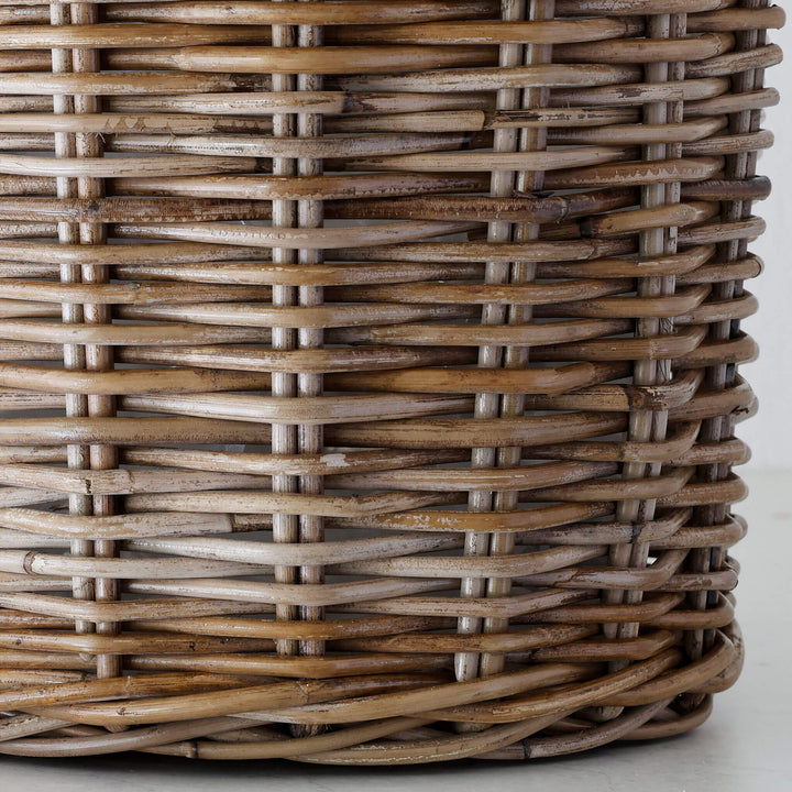 RIVIERE RATTAN ROUND POT WITH PLASTIC INNER LINER BUNDLE X2  |  LARGE + X-LARGE