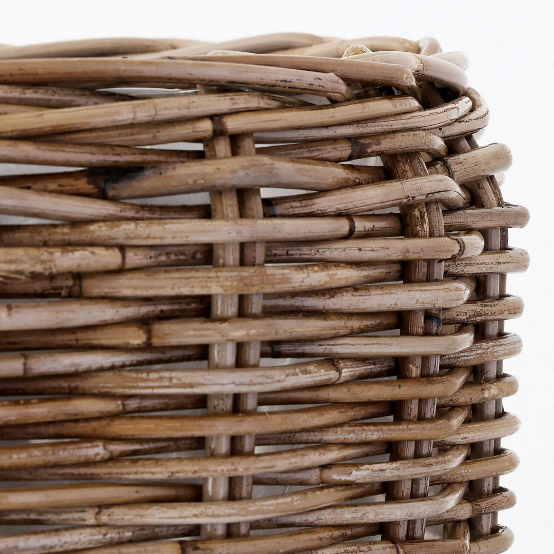 RIVIERE RATTAN ROUND POT WITH PLASTIC INNER LINER BUNDLE X2  |  LARGE + X-LARGE