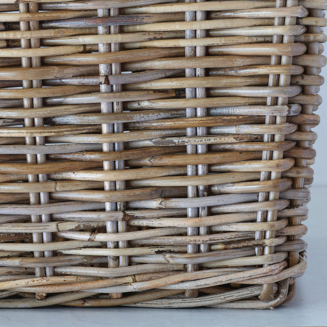 RIVIERE RATTAN SQUARE PLANTER BASKETS BUNDLE X2  |  LARGE + X LARGE BASE