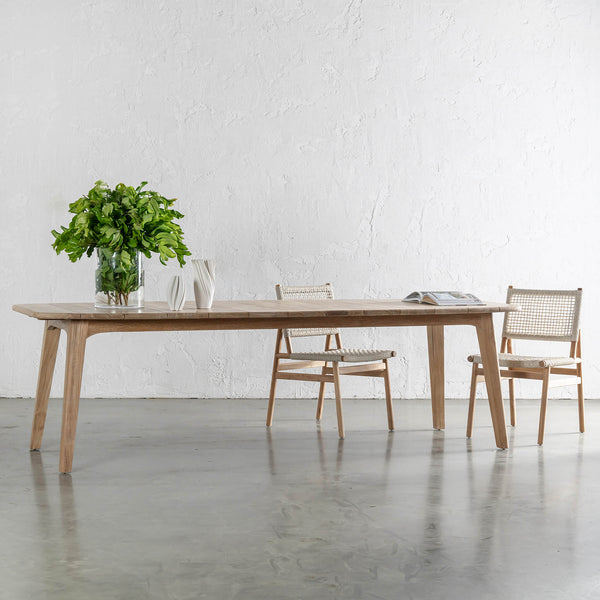 ROCCELLA OUTDOOR DINING TABLE  |  SLATTED TEAK  |  260CM