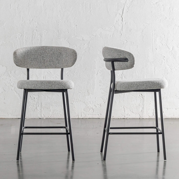 ROCHE FABRIC BAR CHAIR |  BUNDLE X2  |  FOG HAZE + BLACK FRAME