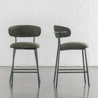 ROCHE FABRIC BAR CHAIR  |  BUNDLE X2  |  BANKSIA LEAF GREEN + GREEN FRAME