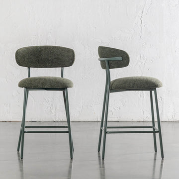 ROCHE FABRIC BAR CHAIR  |  BUNDLE X2  |  BANKSIA LEAF GREEN + GREEN FRAME