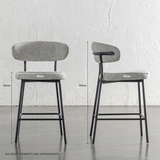 ROCHE FABRIC BAR CHAIR |  BUNDLE X2  |  FOG HAZE + BLACK FRAME
