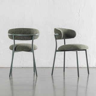 ROCHE FABRIC DINING CHAIR  |  BANKSIA LEAF GREEN WITH GREEN FRAME