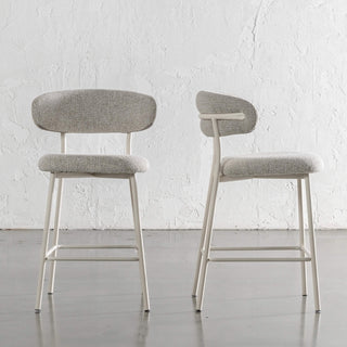 OCHE FABRIC BAR CHAIR  |  BUNDLE X2  |  FLAX ROYALE + WHITE FRAME