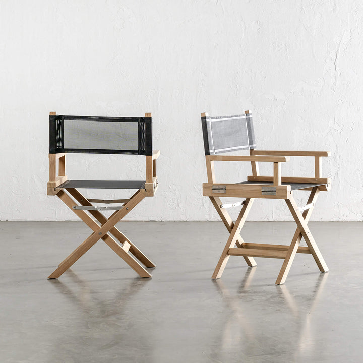 RODDA TEAK DIRECTORS CHAIR  |  NATURAL TEAK FRAME  |  BLACK