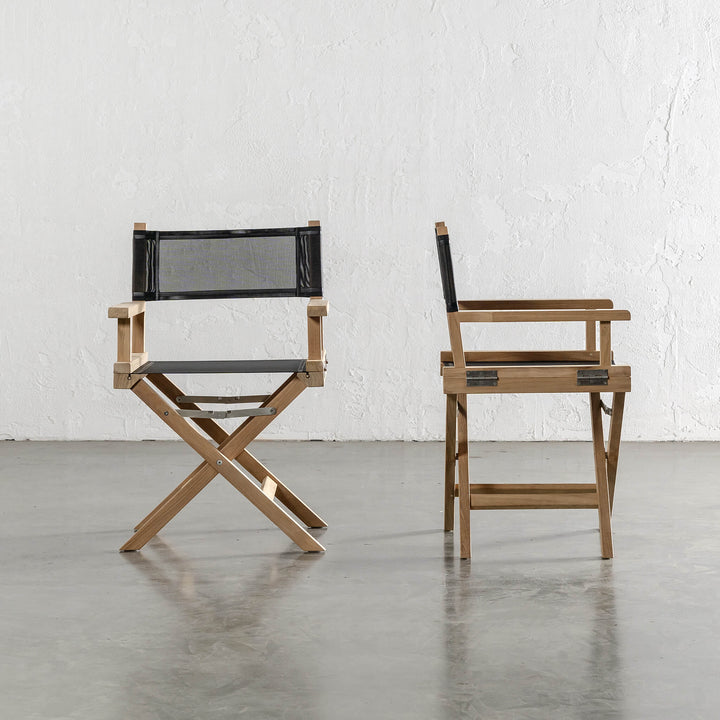 RODDA TEAK DIRECTORS CHAIR  |  NATURAL TEAK FRAME  |  BLACK